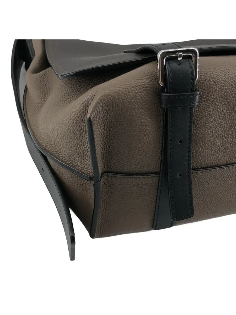 Loewe Leather Military Messenger Bag Gray Taupe